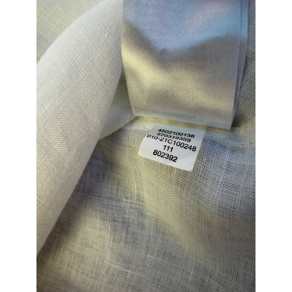 Chicos No Iron 100% Linen Shirt 1 M White 3/4 Sleeve Button Down Tunic Blouse - Picture 11 of 14